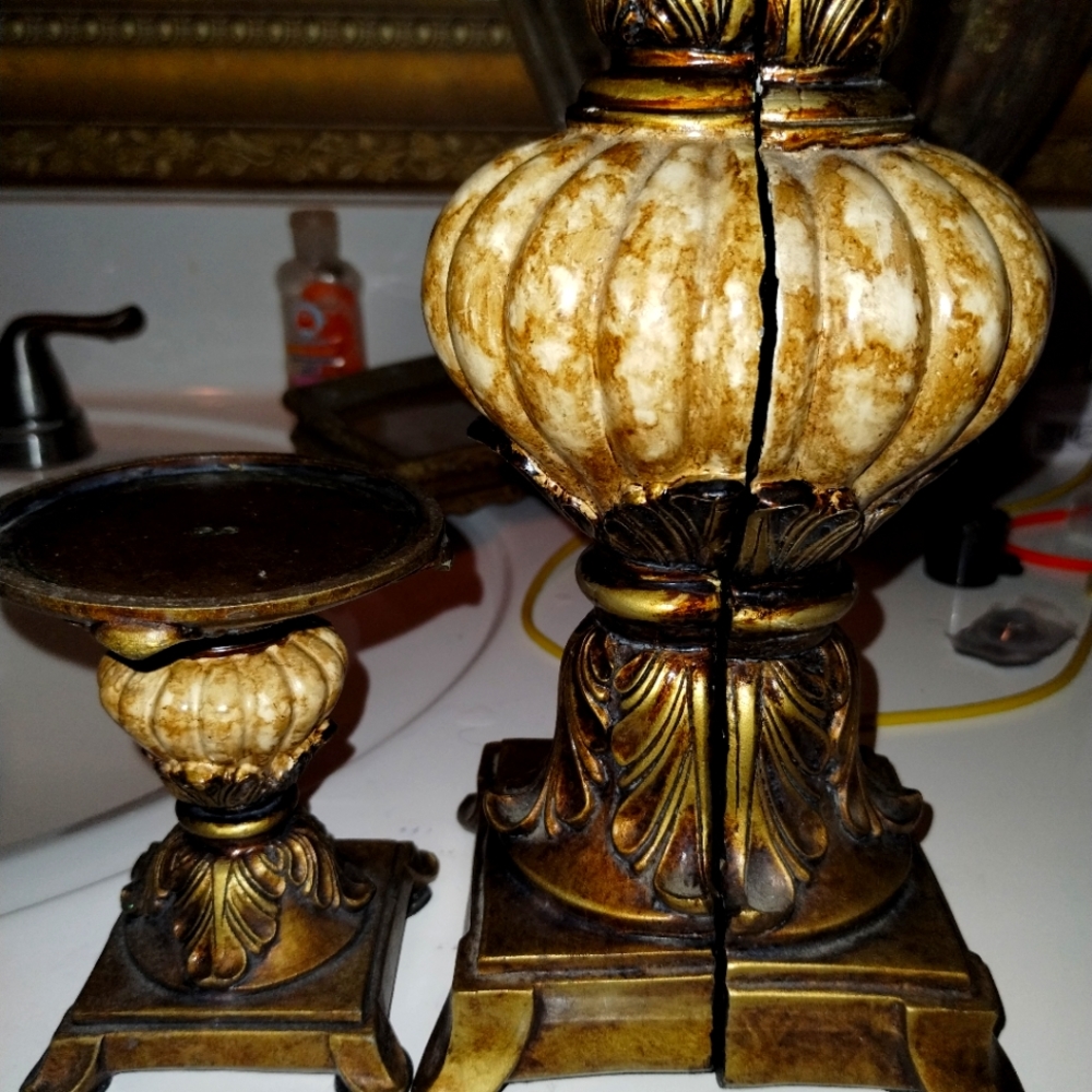 Candle holder and book end